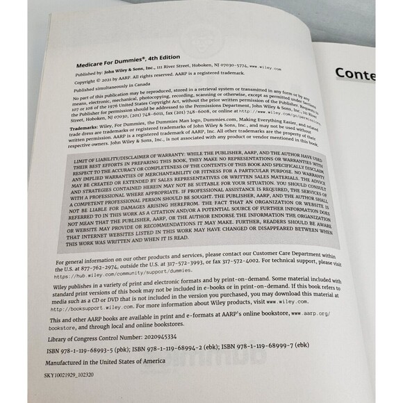 Medicare For Dummies AARP PAPERBACK – 2021 by Patricia Barry 4th Edition - Picture 11 of 14